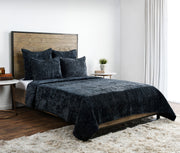Bari - Velvet Quilt - Ocean Blue