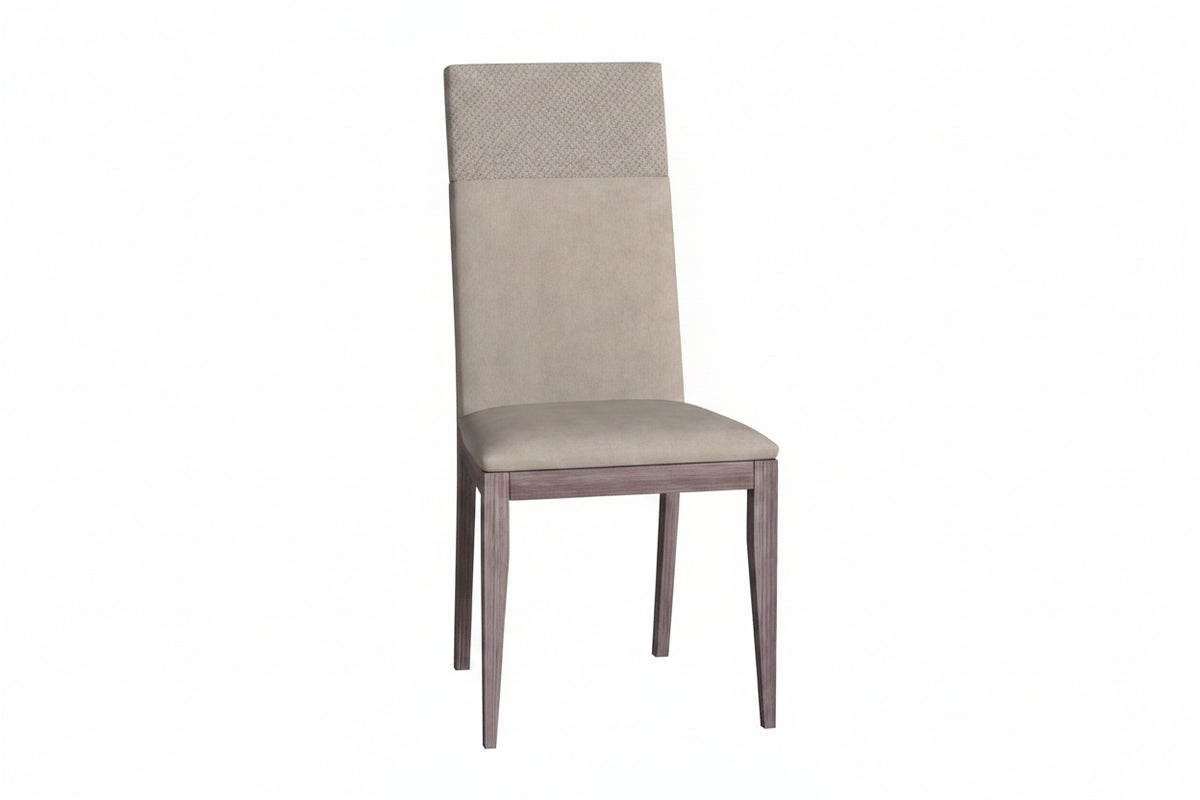 Chair with quilted backrest on a white background