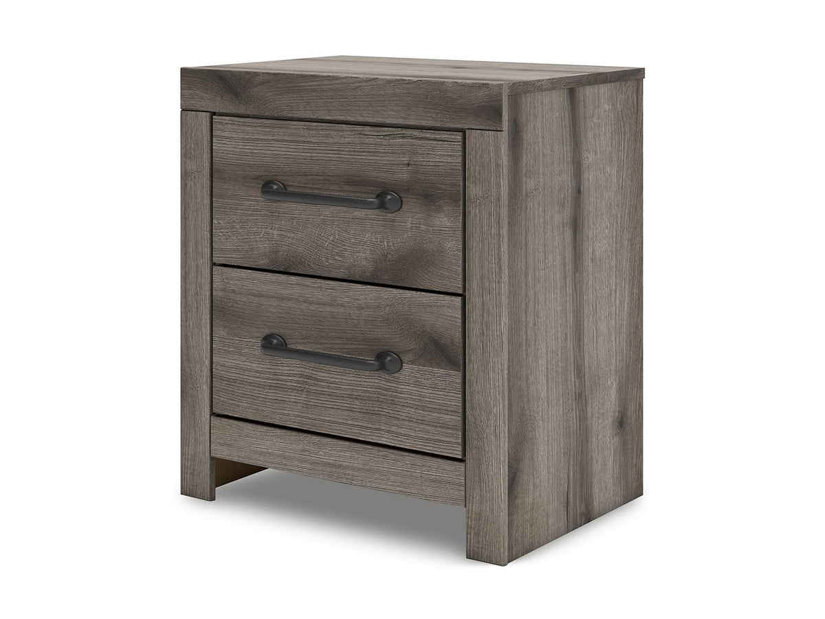 Graystorm - Two Drawer Night Stand - Brown Gray