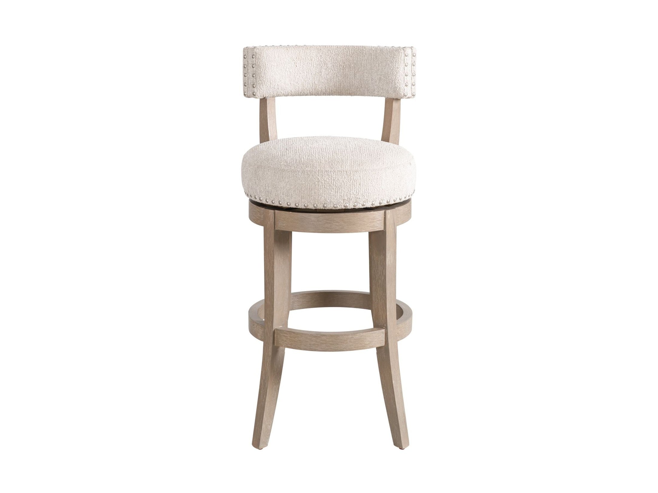 Mystic - Solid Wood Upholstered 30" Bar Height Swivel Barstool