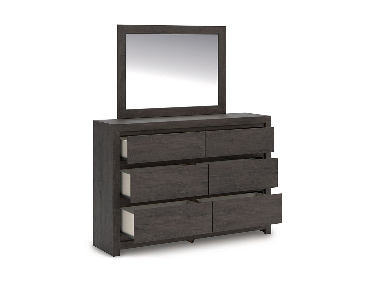 Fraluna - Dresser And Mirror - Charcoal