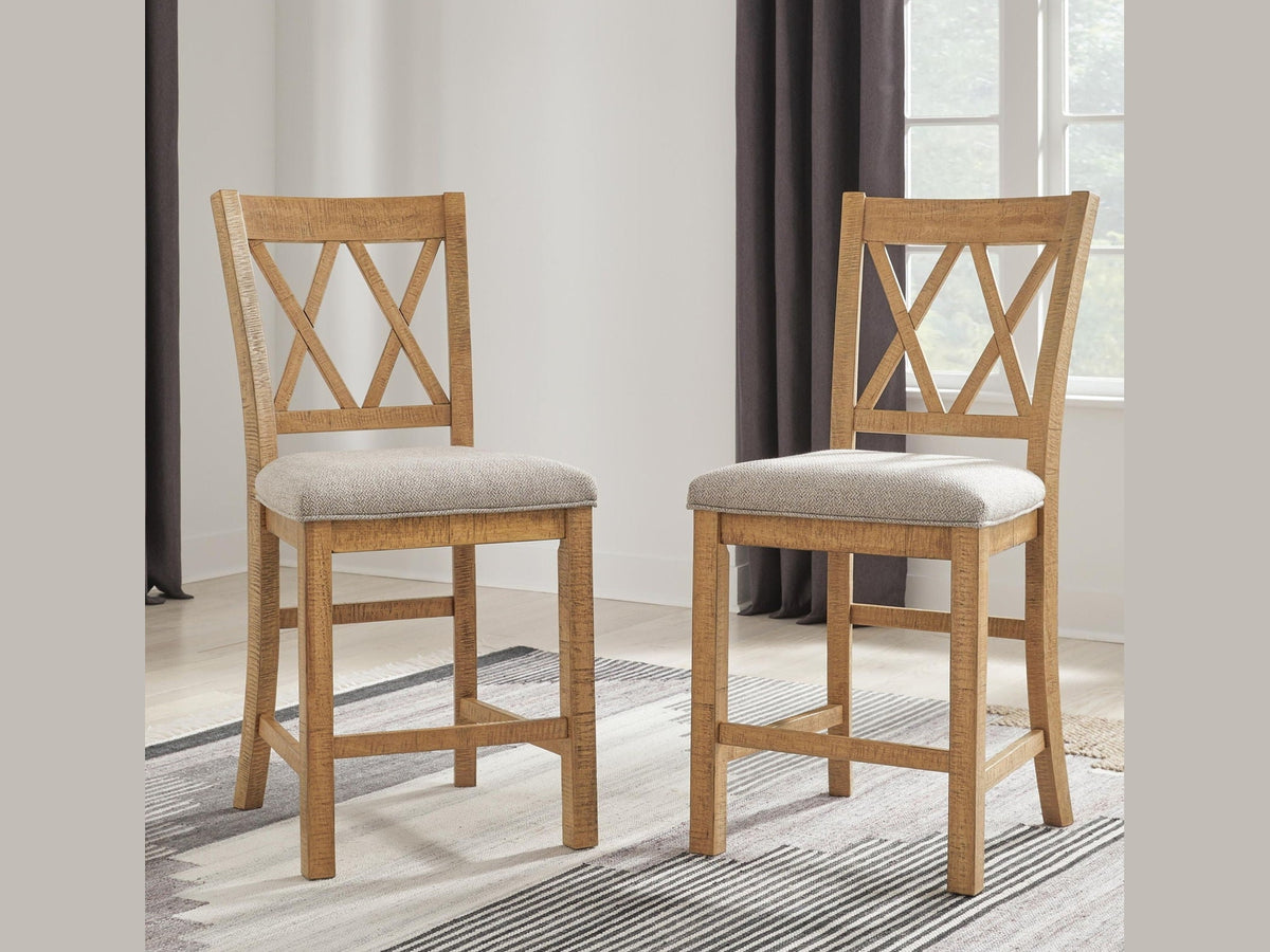 Havonplane - Upholstered Barstool (Set of 2) - Brown