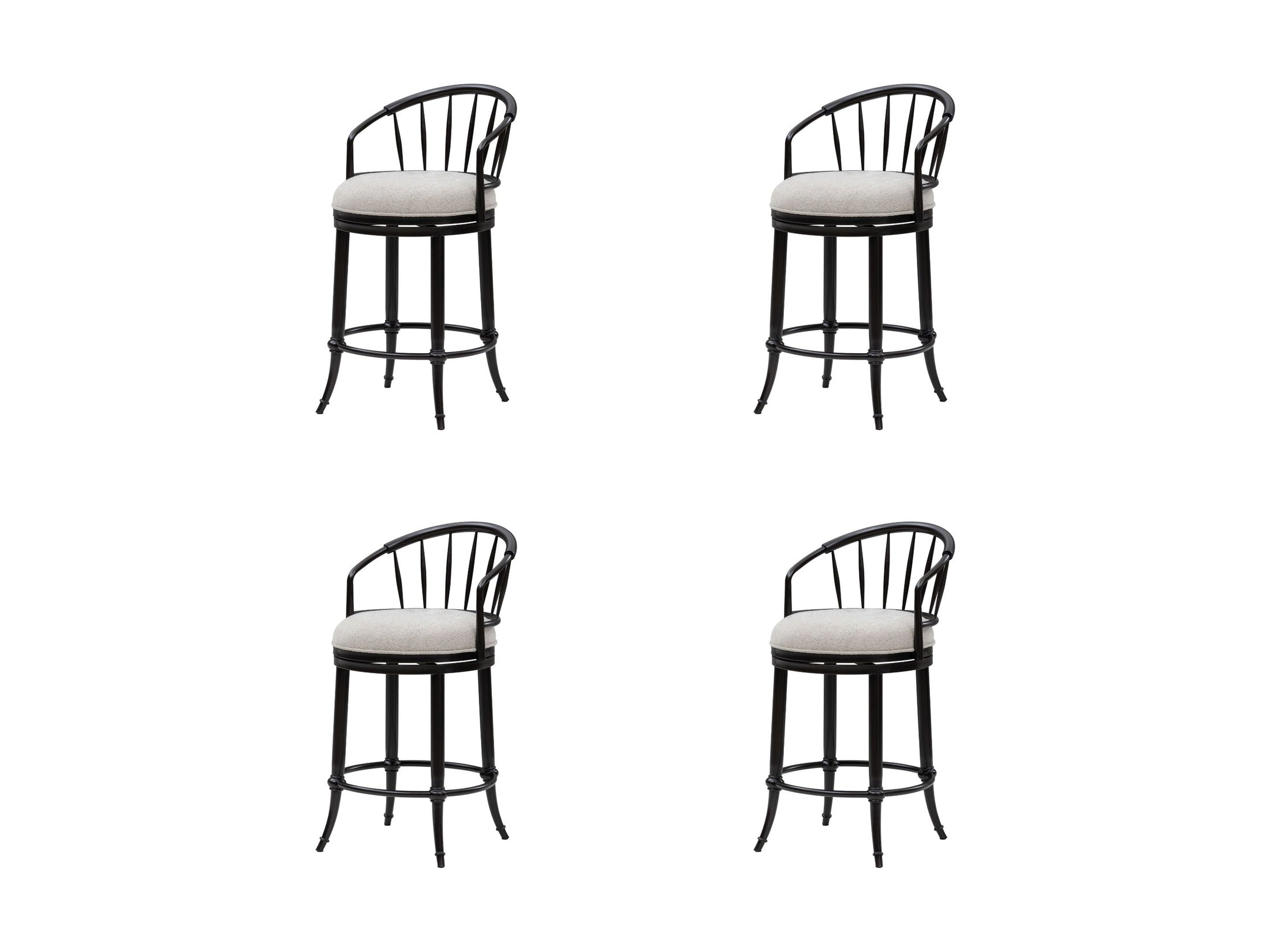 Luther - Commercial Grade Steel Frame Fabric Upholstered Swivel Counter Height Barstool
