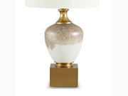 Tavisburg - Glass Table Lamp - Brown / White / Gold