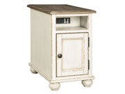 Realyn - Chair Side End Table - AC / USB - White / Brown
