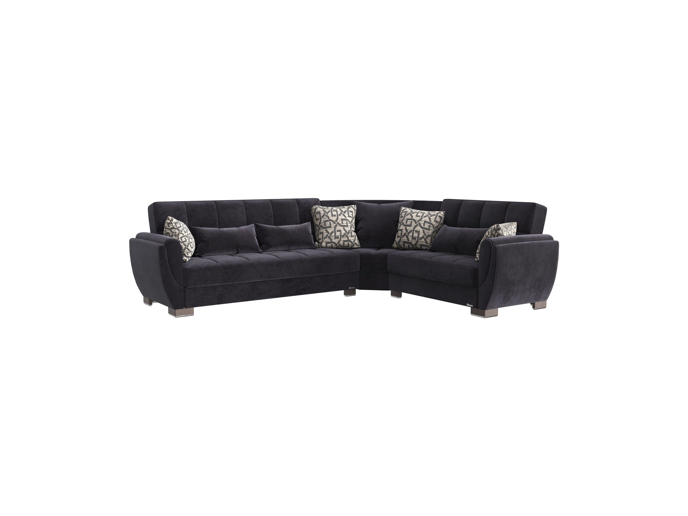 Ottomanson Armada Air - Upholstered Convertible Sectional With Storage - Microfiber