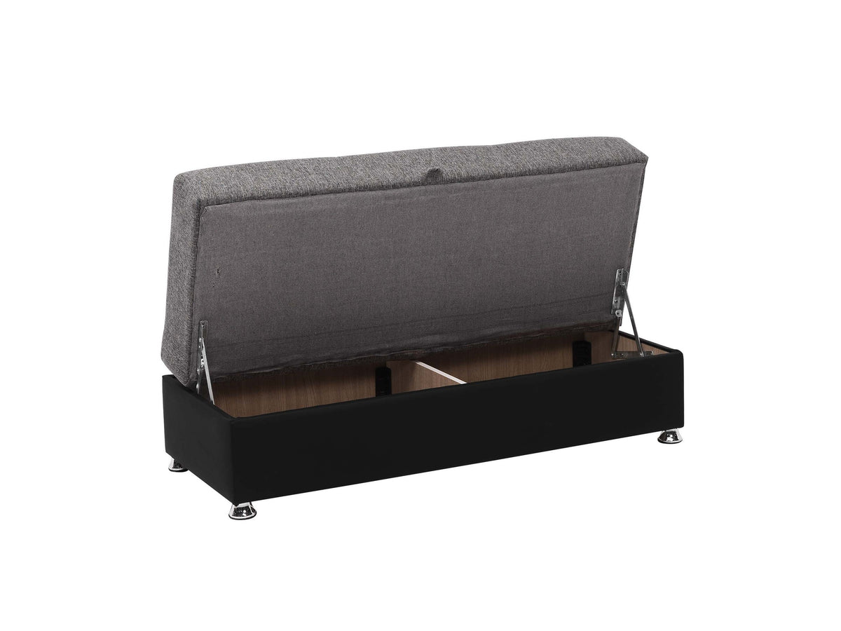 Ottomanson Harmony - Upholstered Convertible Ottoman With Storage - Gray PU