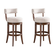 Mystic - Solid Wood Upholstered 30" Bar Height Swivel Barstool