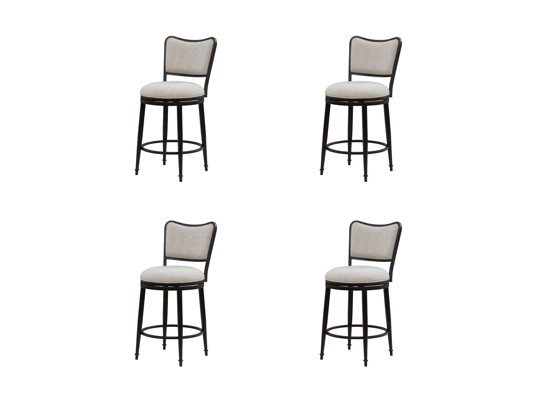 Baxter - Steel Frame Fabric Upholstered Swivel Counter Height Barstool