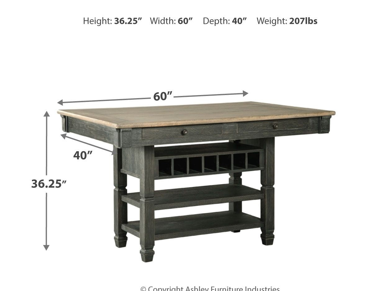 Tyler Creek - Rectangular Dining Room Counter Table - Black / Gray