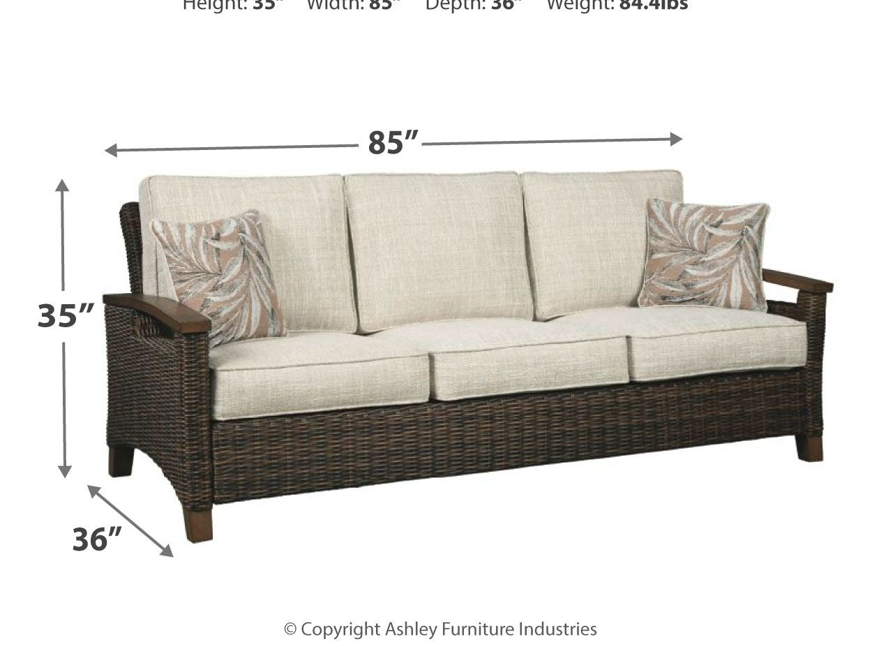 Paradise Trail - Sofa with Cushion - Medium Brown