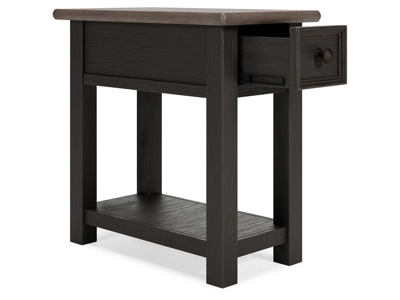 Tyler Creek - Chair Side End Table - Black / Gray