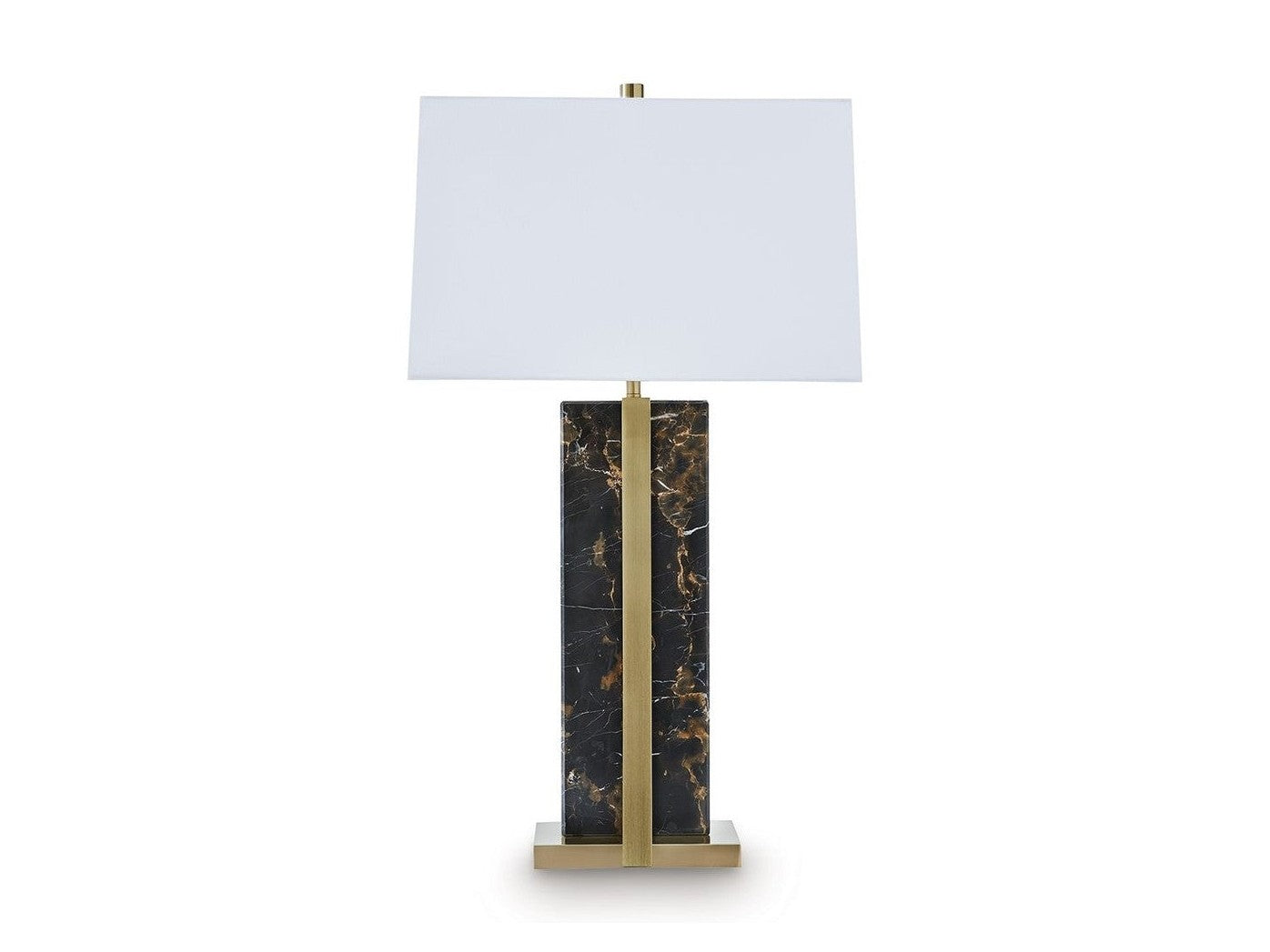 Neonish - Marble Table Lamp - Black / Gold Finish