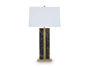 Neonish - Marble Table Lamp - Black / Gold Finish