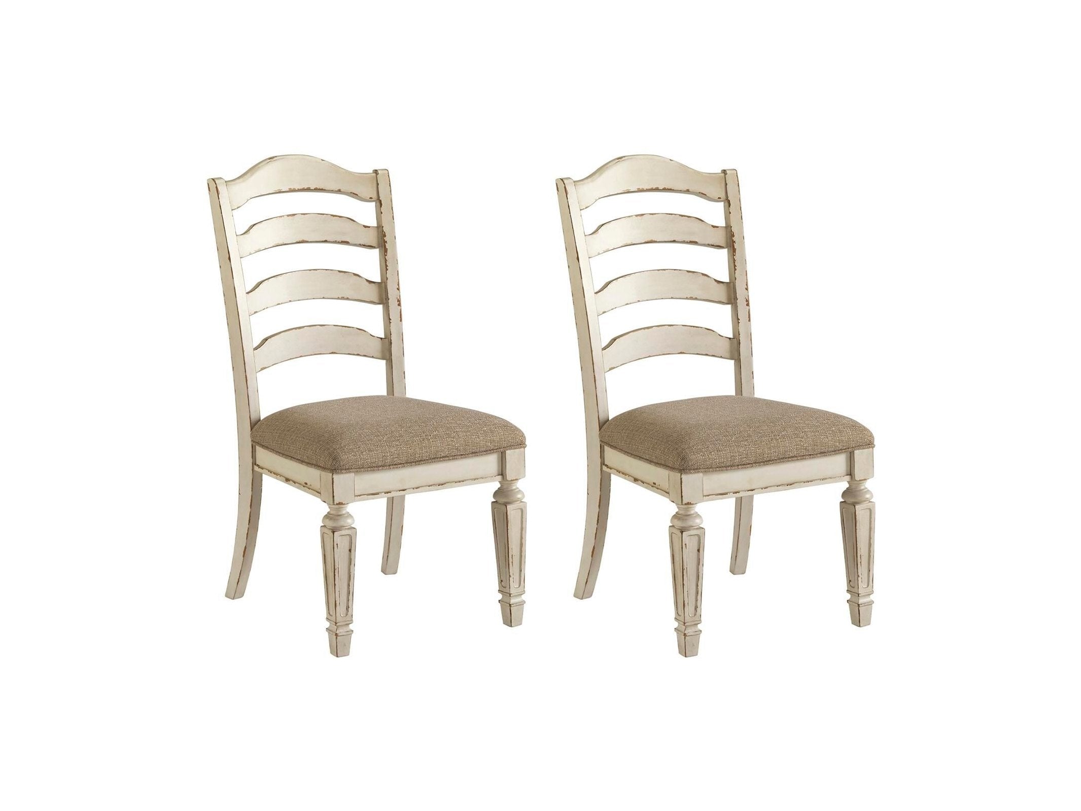 Realyn - Dining UPH Side Chair (Set of 2) - Ladderback - Chipped White
