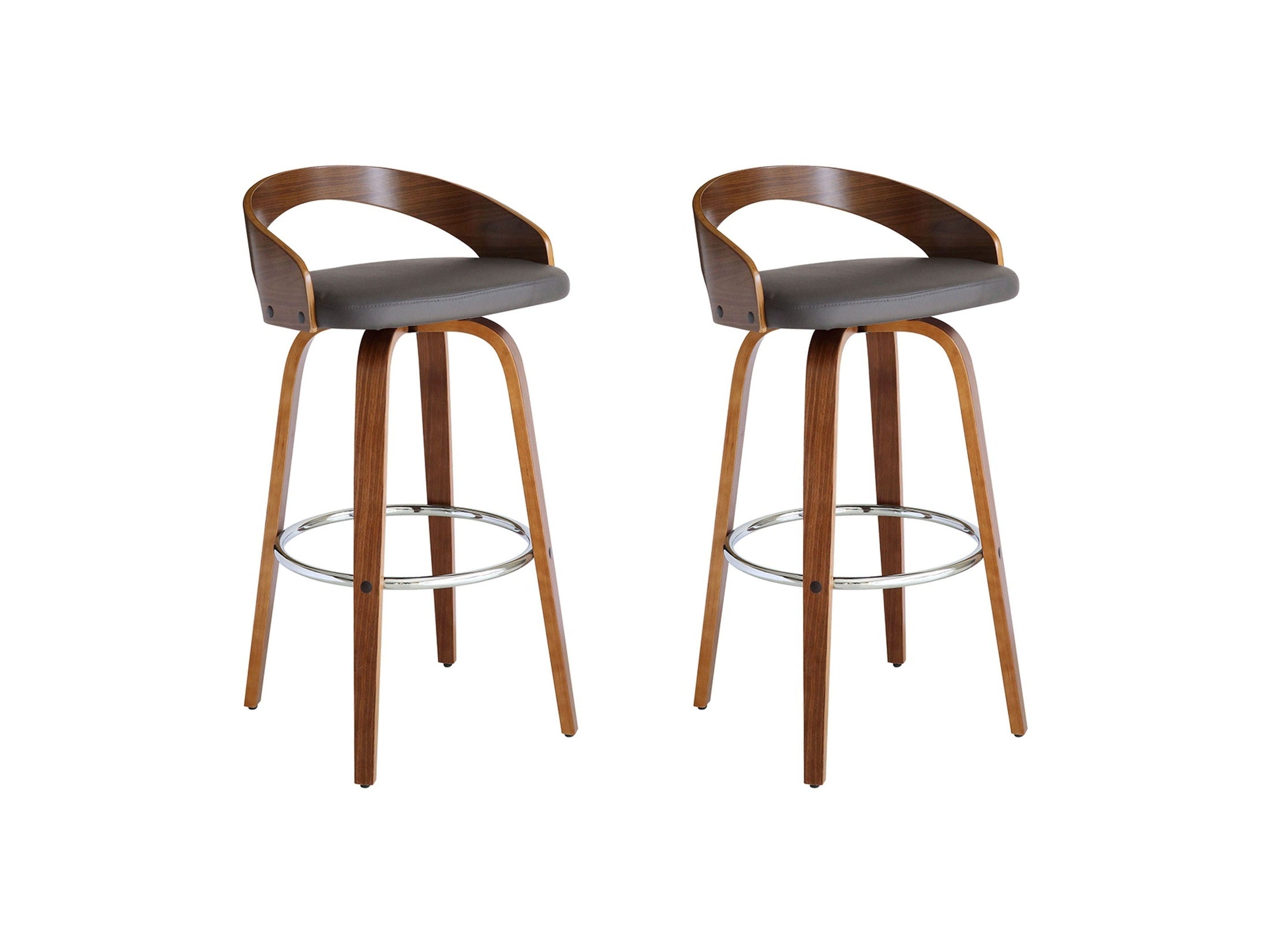 Sonia - 30" Bar Height Swivel Bar Stool - Walnut Wood