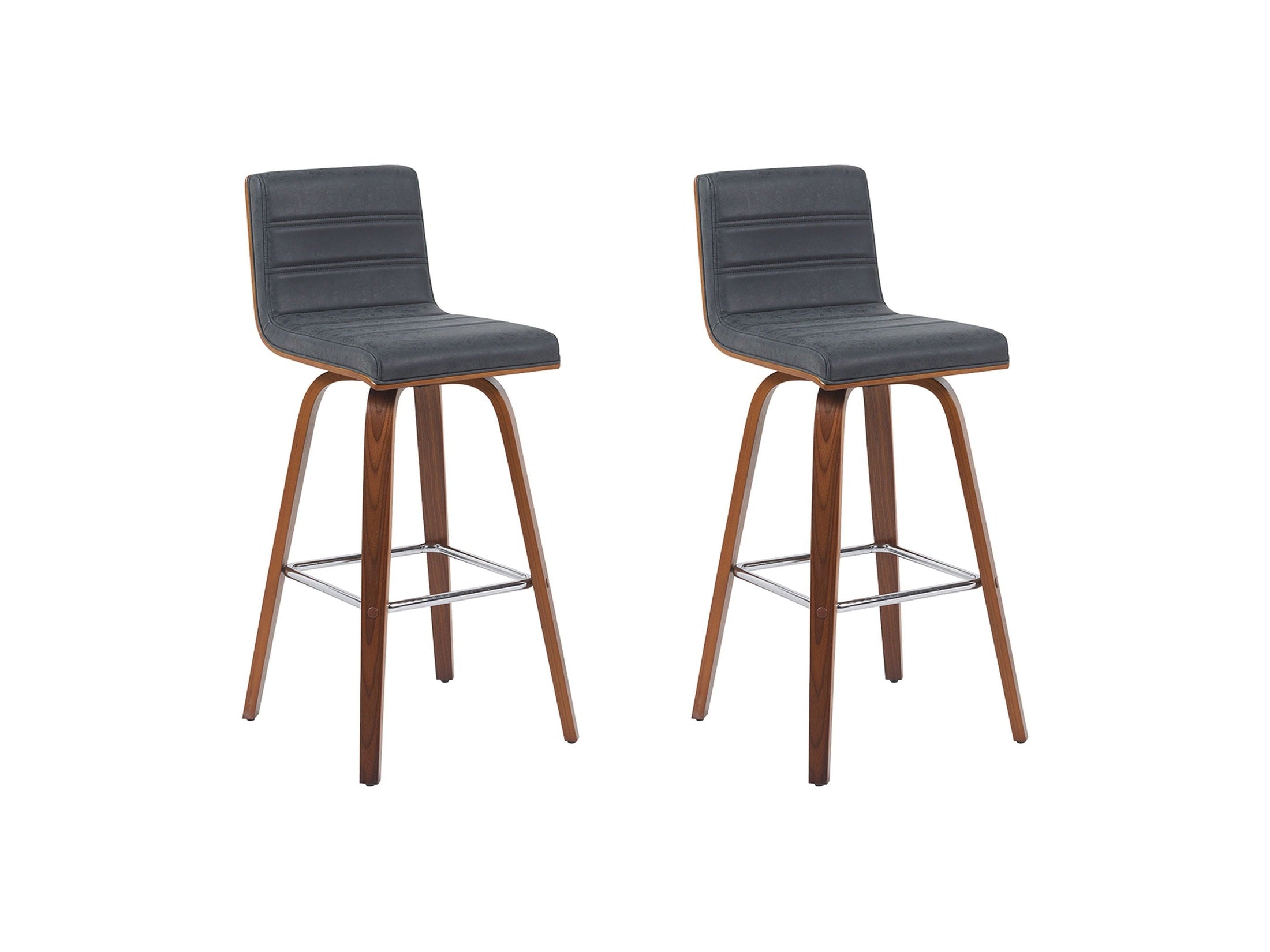 Vienna - Modern Swivel Bar Height Stool - Walnut Finished Wood Frame