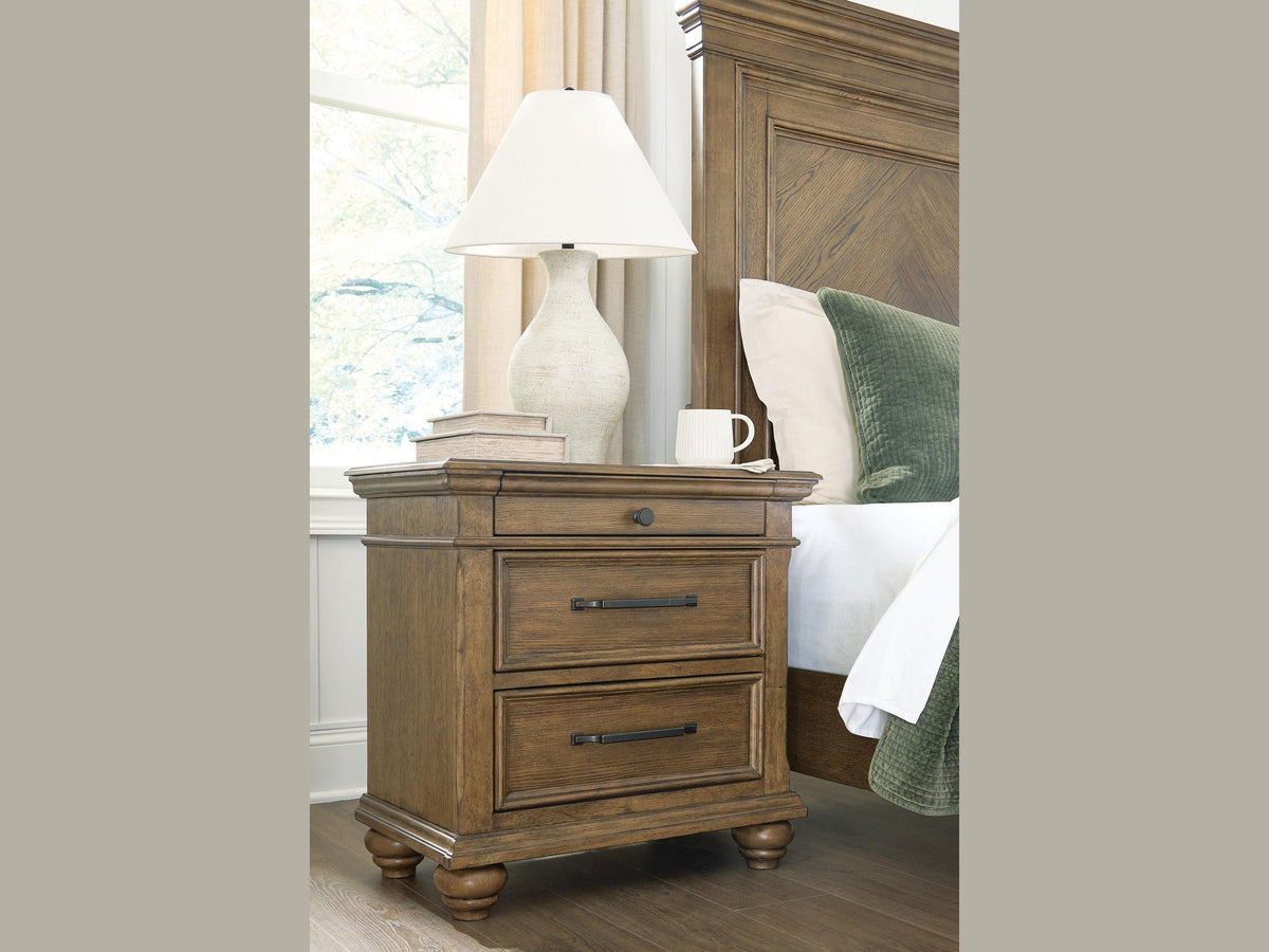 Karallin - Three Drawer Night Stand - Medium Brown
