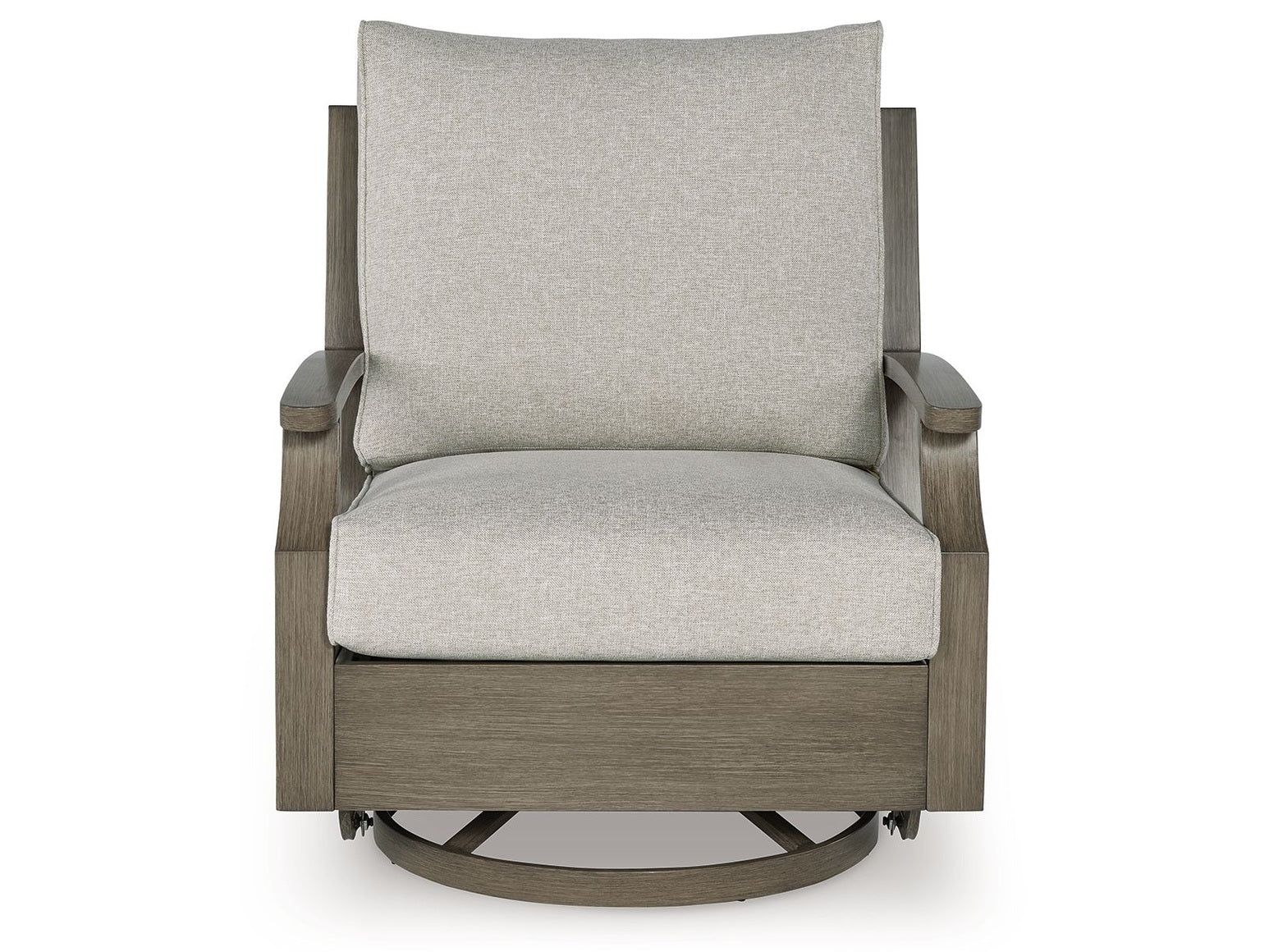 Rainier Ranch - Swivel Glider Chair With Cushion - Brown / Beige