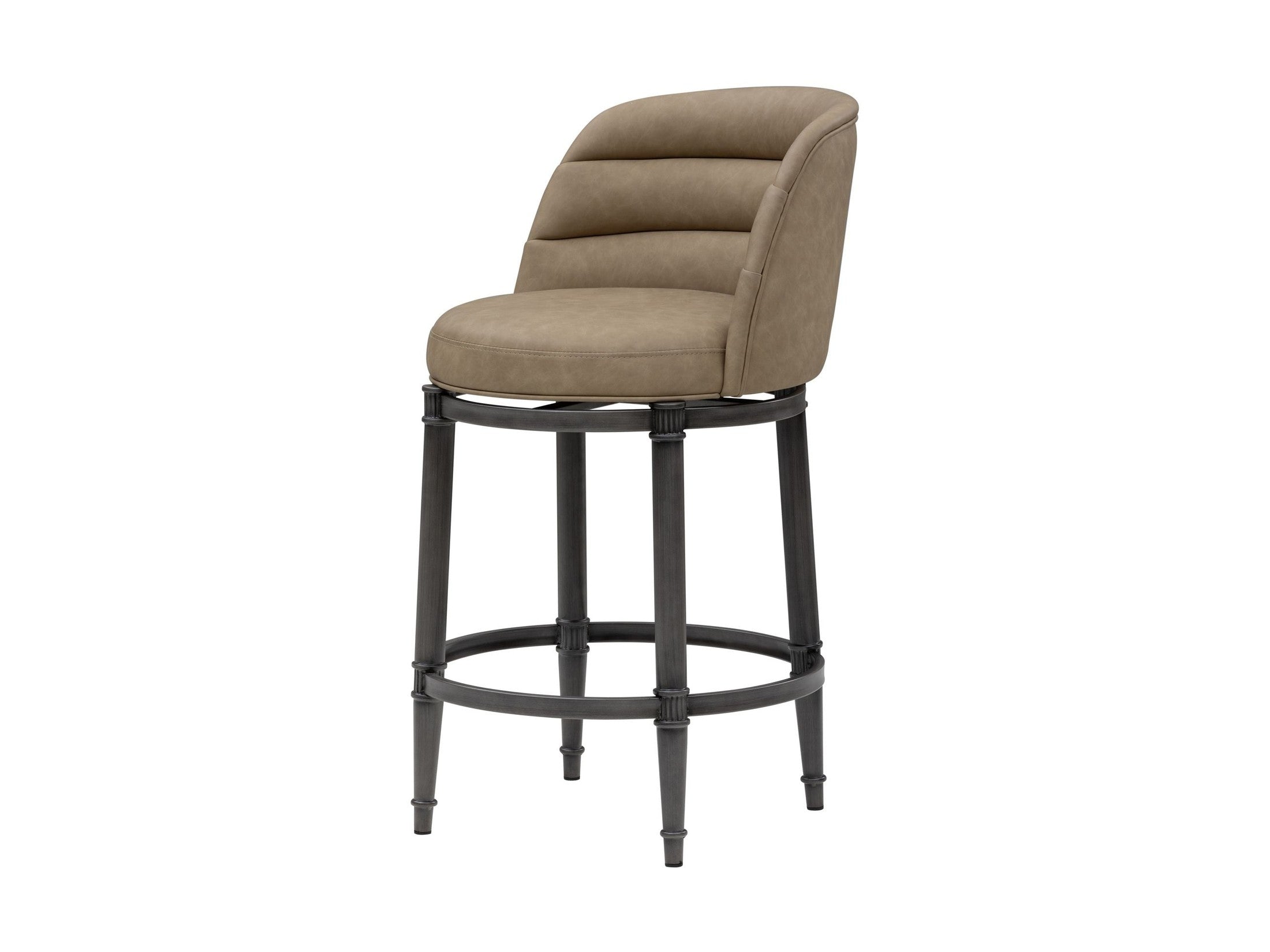 Eunice - Faux Leather Upholstered Swivel Counter Height Barstool