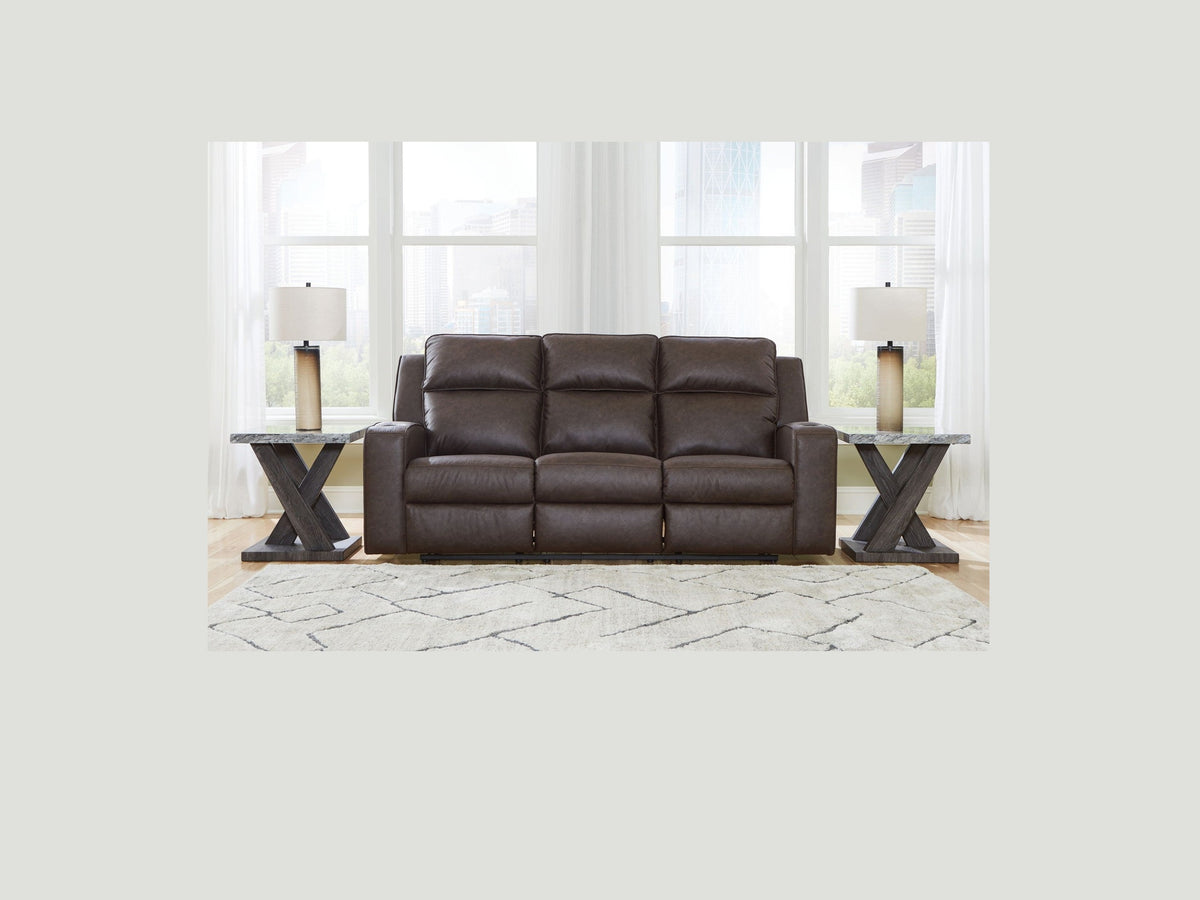 Lavenhorne - Reclining Sofa With Drop Down Table - Umber