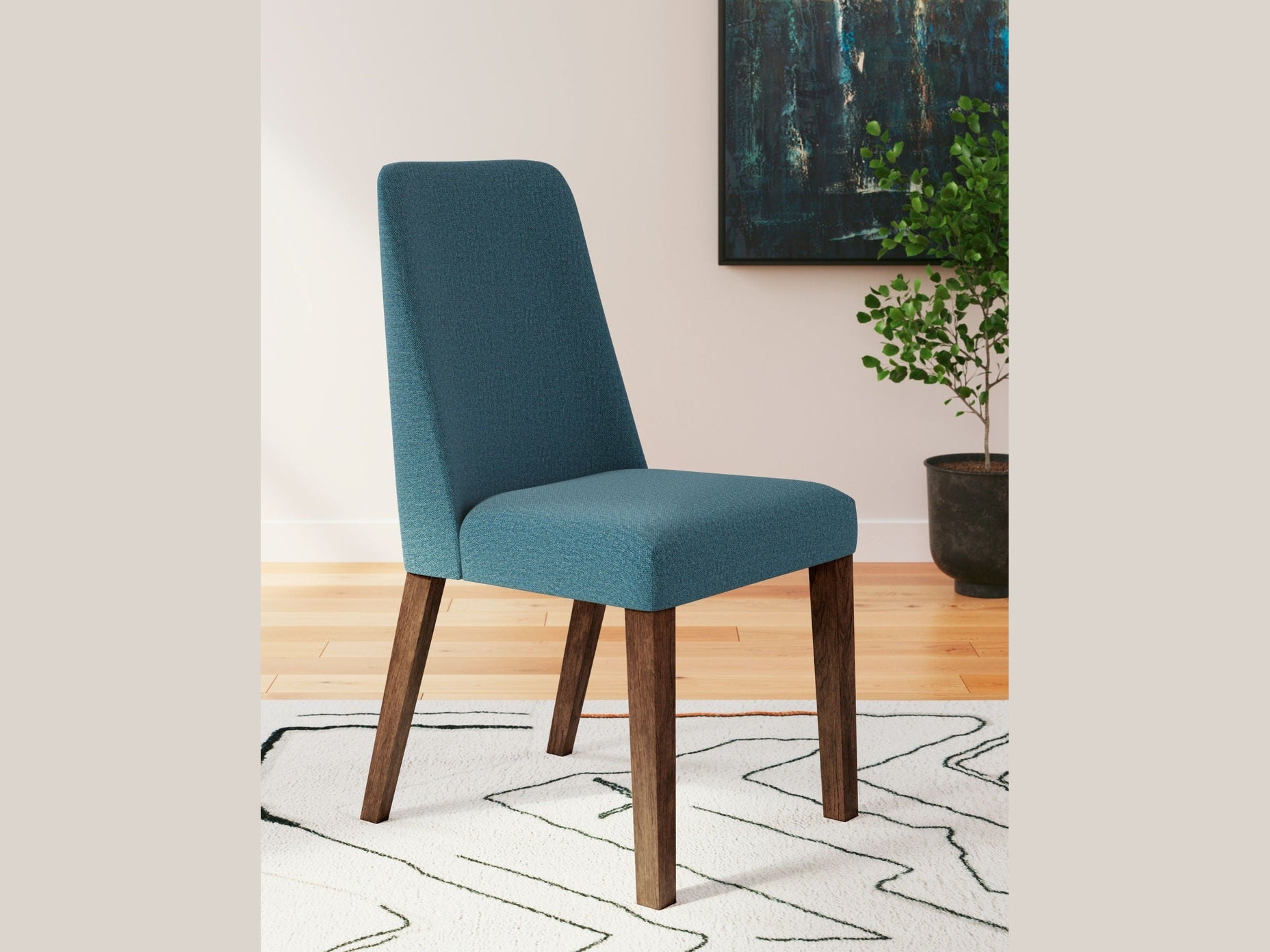 Lyncott - Dining Uph Side Chair (Set of 2) - Blue / Brown