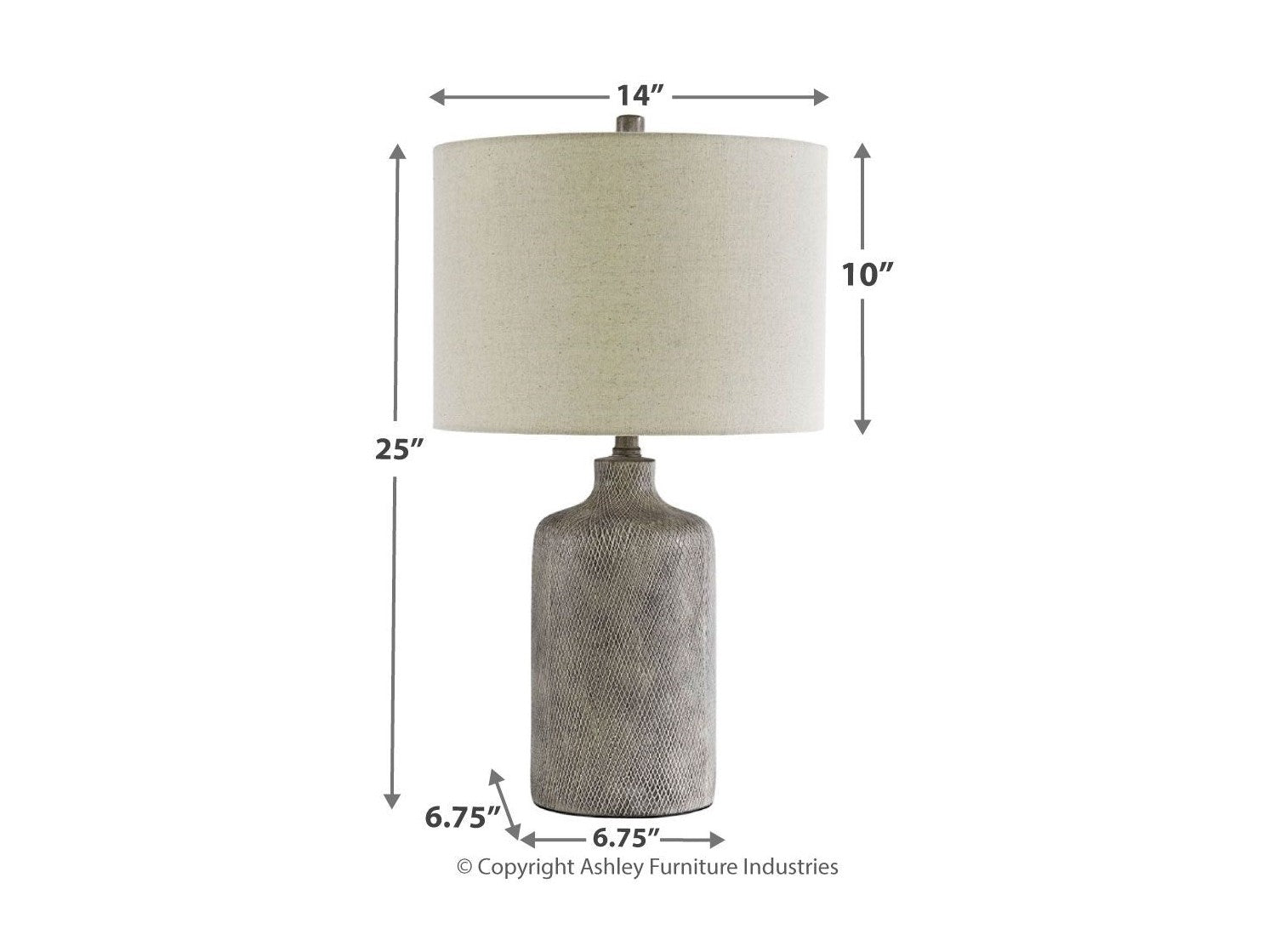 Linus - Ceramic Table Lamp  - Antique Black