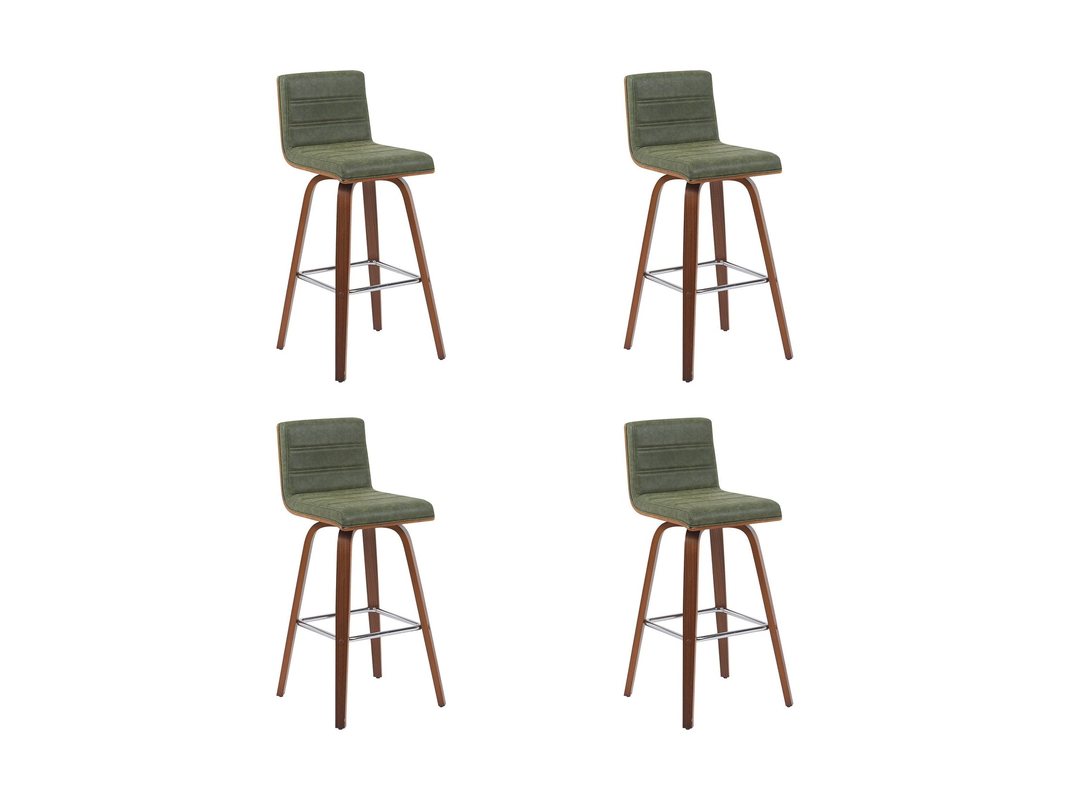 Vienna - Modern Swivel Bar Height Stool - Walnut Finished Wood Frame