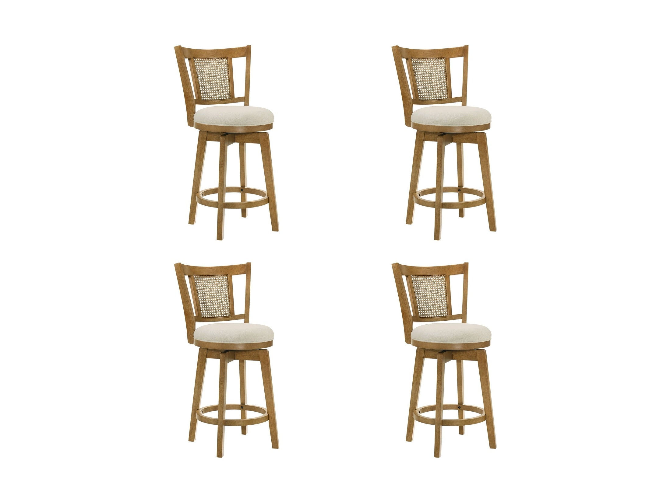 Isla - 26" Amber Glow Counter Height Rubberwood Swivel Barstool