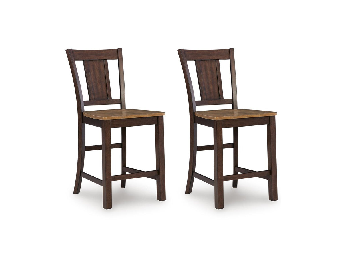 Rylandeen - Barstool (Set of 2) - Light Brown / Dark Brown