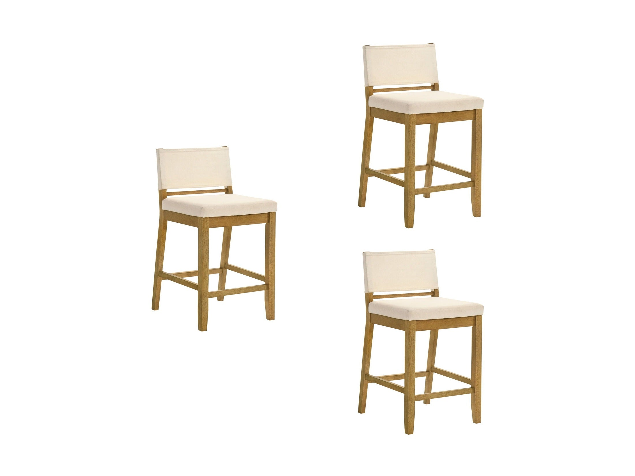 Yaneli - Contemporary Natural Wood Counter Height Kitchen Bar Stool