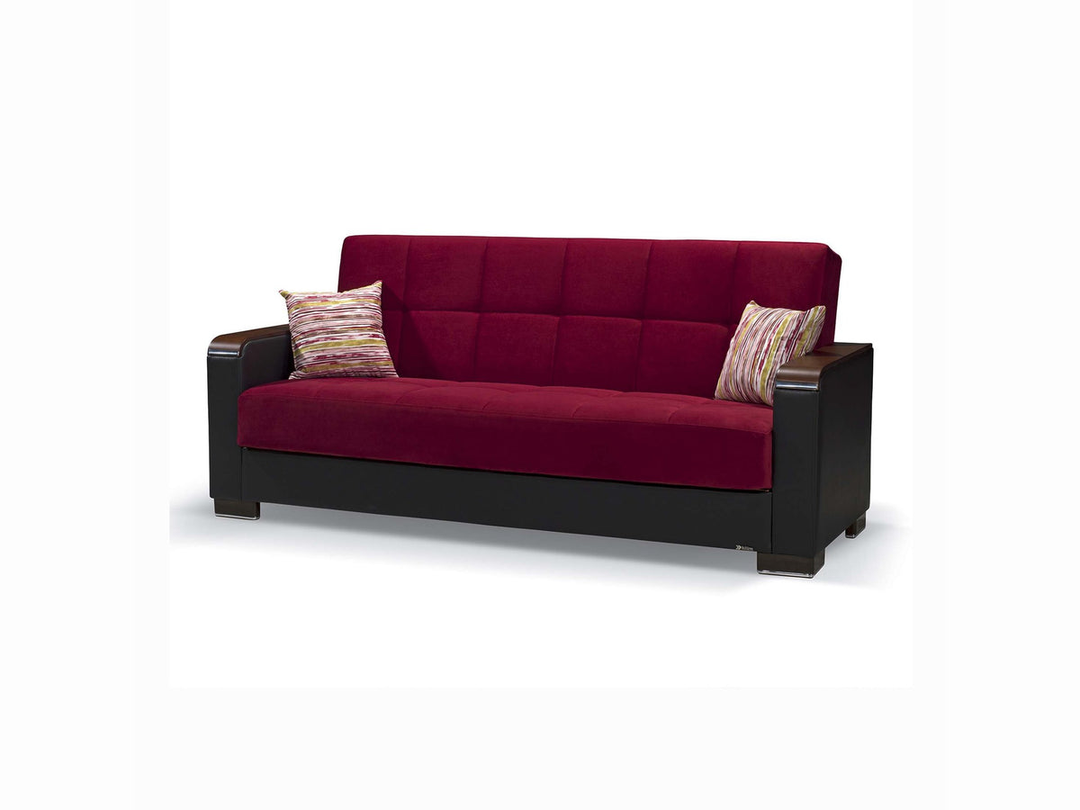 Ottomanson Armada X - Upholstered Convertible Wood Trimmed Sofabed With Storage - Microfiber
