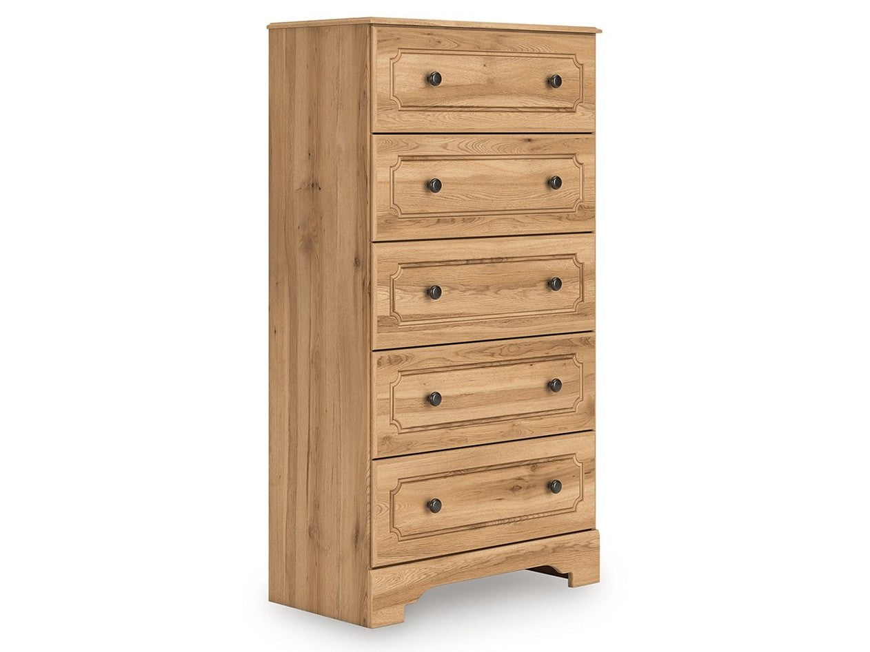 Galletyn - Five Drawer Chest - Warm Brown