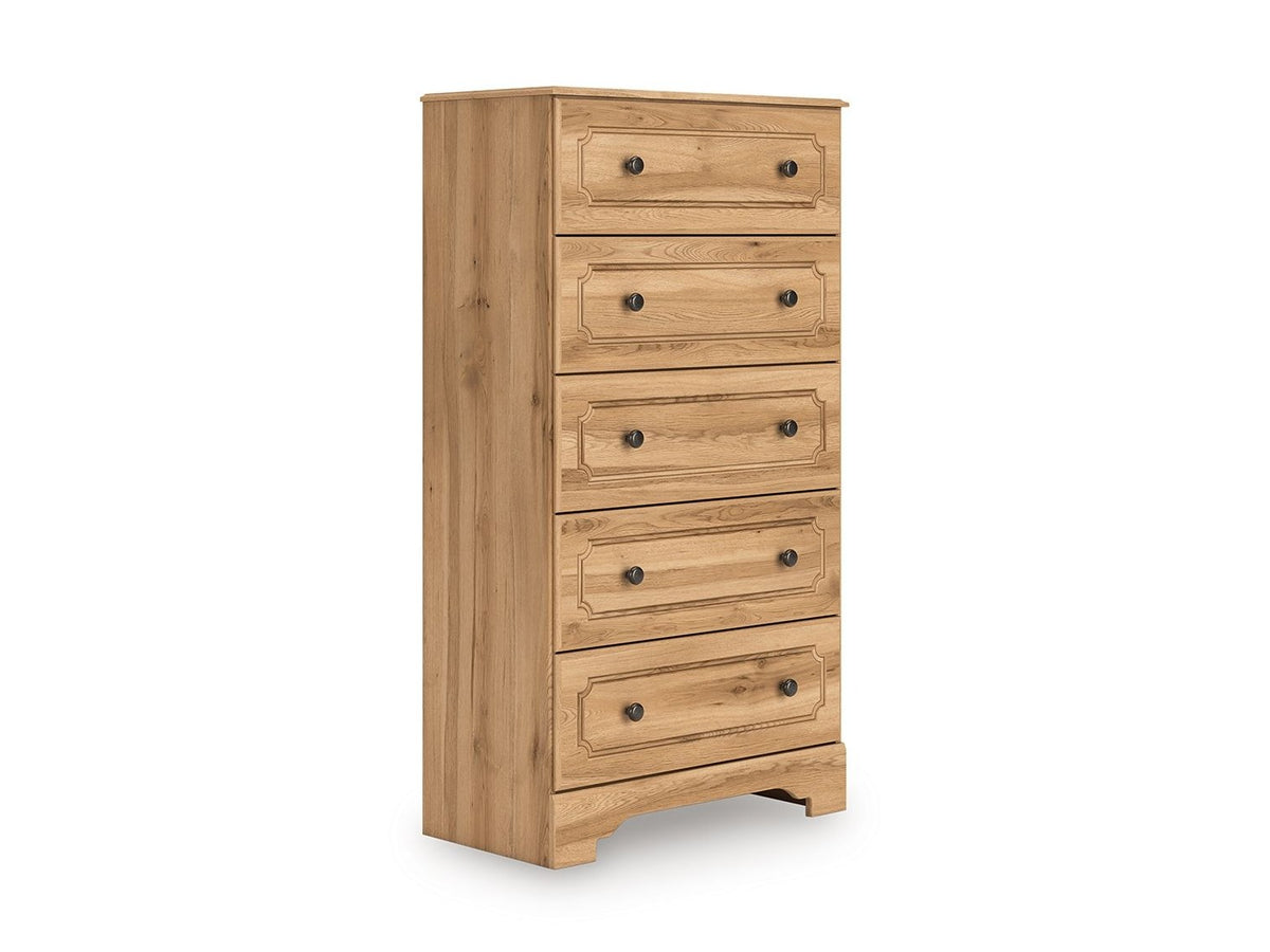 Aleaport - Five Drawer Chest - Warm Brown