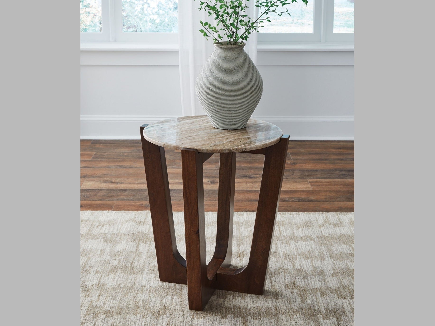 Tanidore - Round End Table - Warm Brown