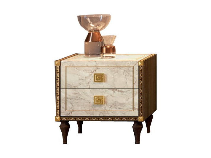 Romantica - Nightstand - Light Beige / Brown Walnut