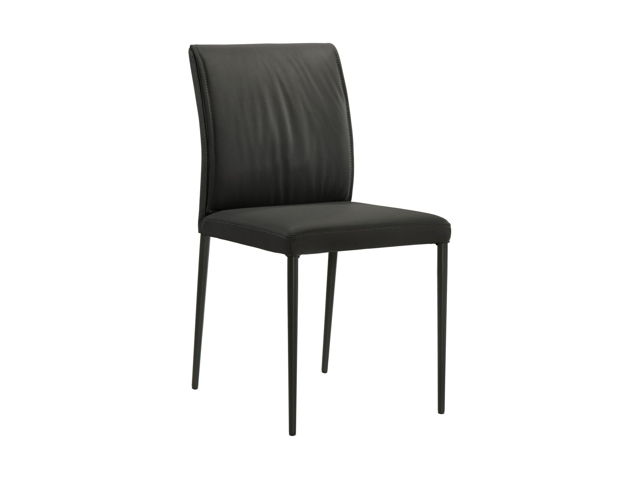 Meriam - Full Back Top Grain Leather Upholstered Metal Dining Chairs (Set of 2)