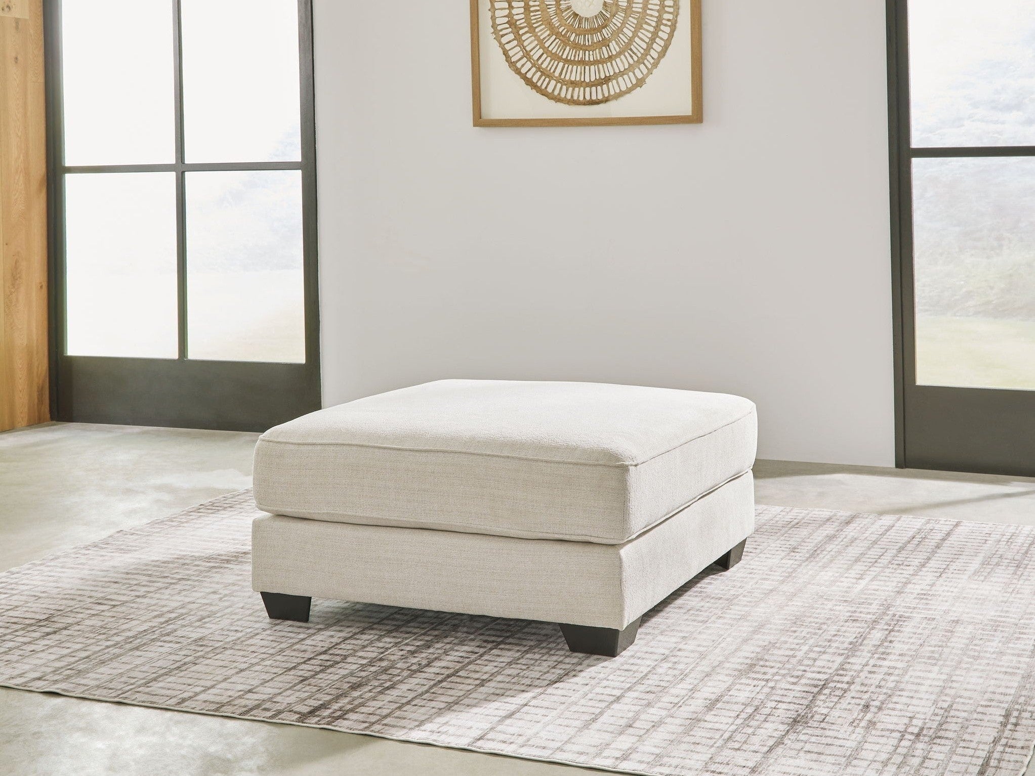 Lerenza - Oversized Accent Ottoman - Birch