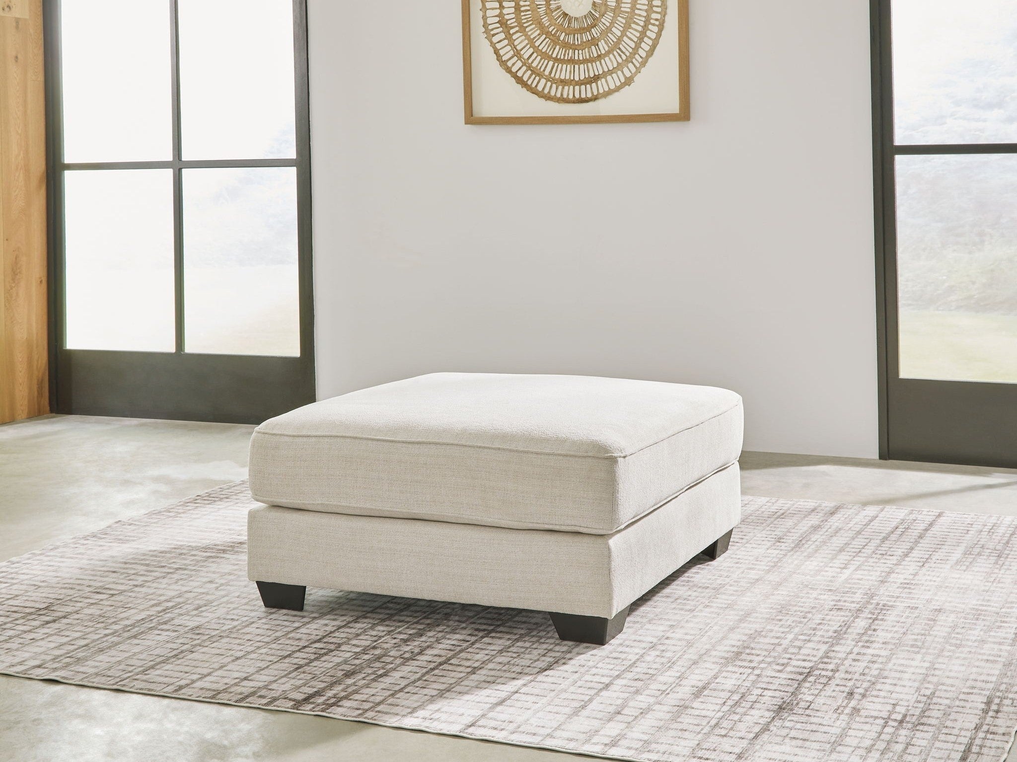 Lerenza - Oversized Accent Ottoman - Birch