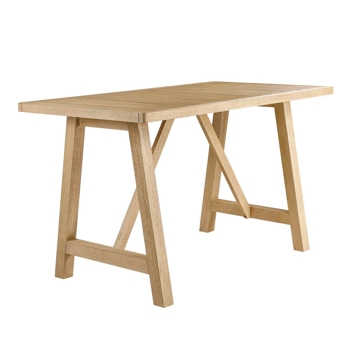Delfina - 63" Rectangular Outdoor Dining Table, Seats 4 - Natural Eucalyptus