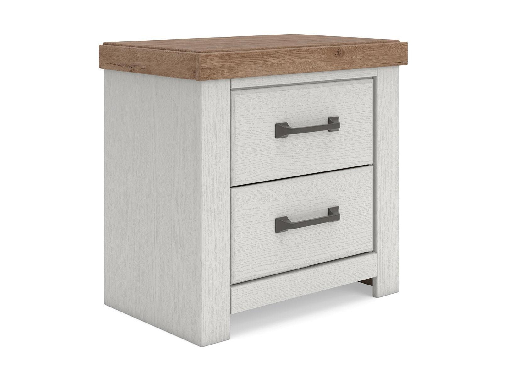 Savonport - Two Drawer Night Stand - White / Brown