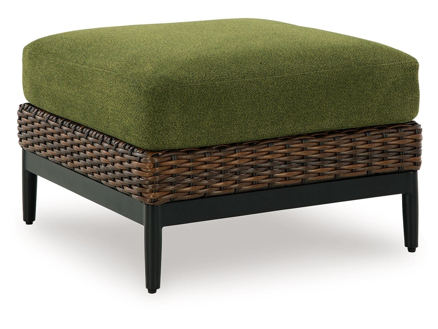 Horizon Hall - Ottoman With Cushion - Brown / Green