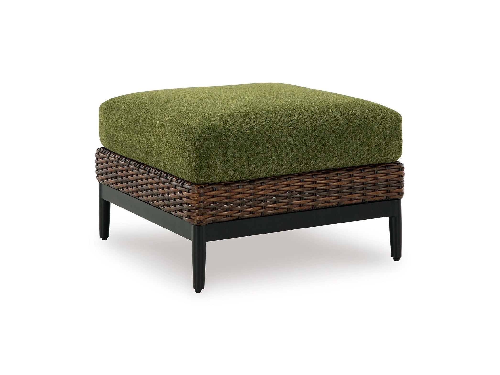 Horizon Hall - Ottoman With Cushion - Brown / Green