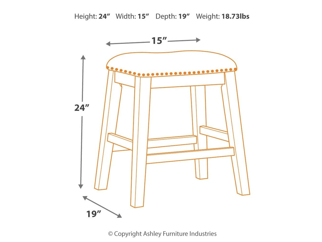 Caitbrook - Upholstered Stool (Set of 2) - Gray