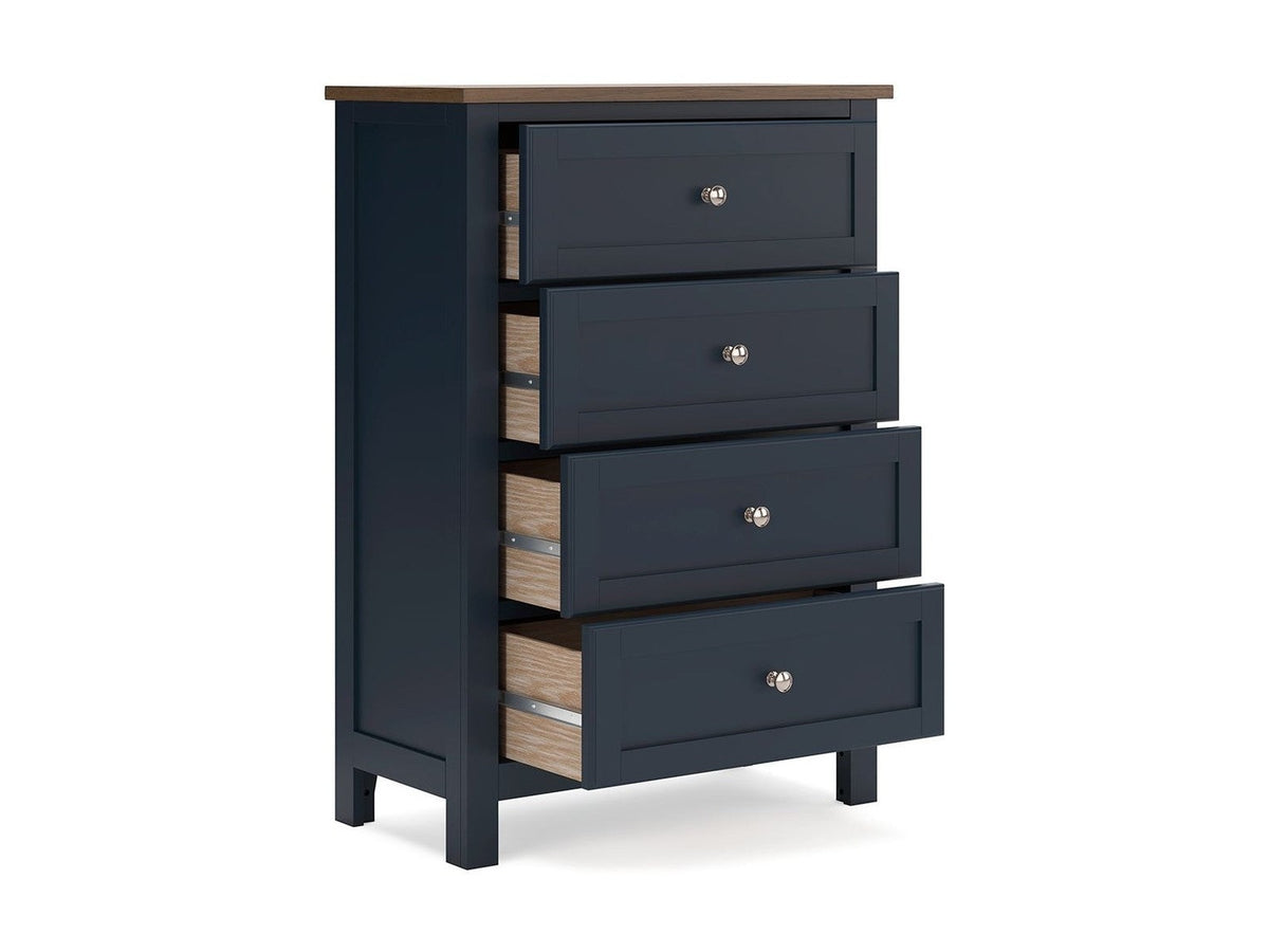 Landocken - Four Drawer Chest - Brown / Blue