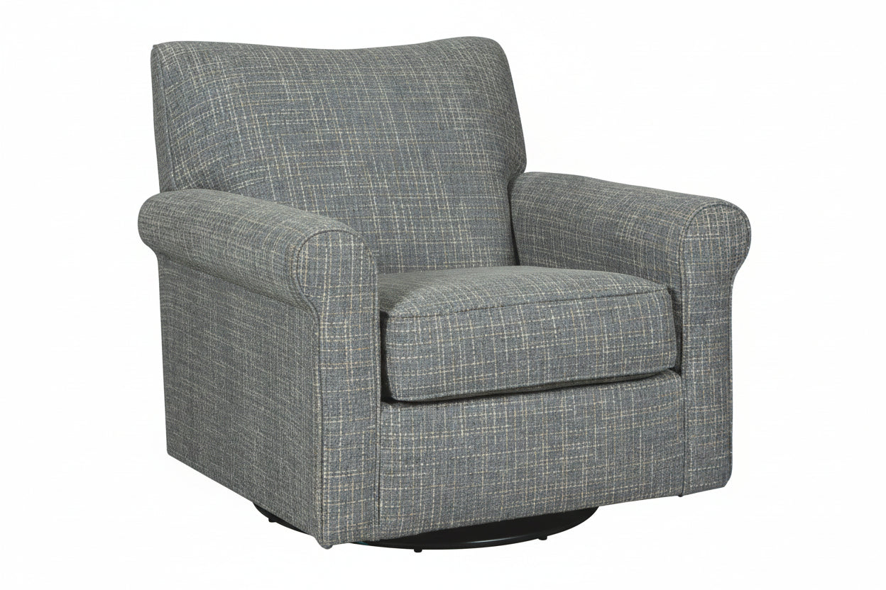Gray patterned armchair on a white background