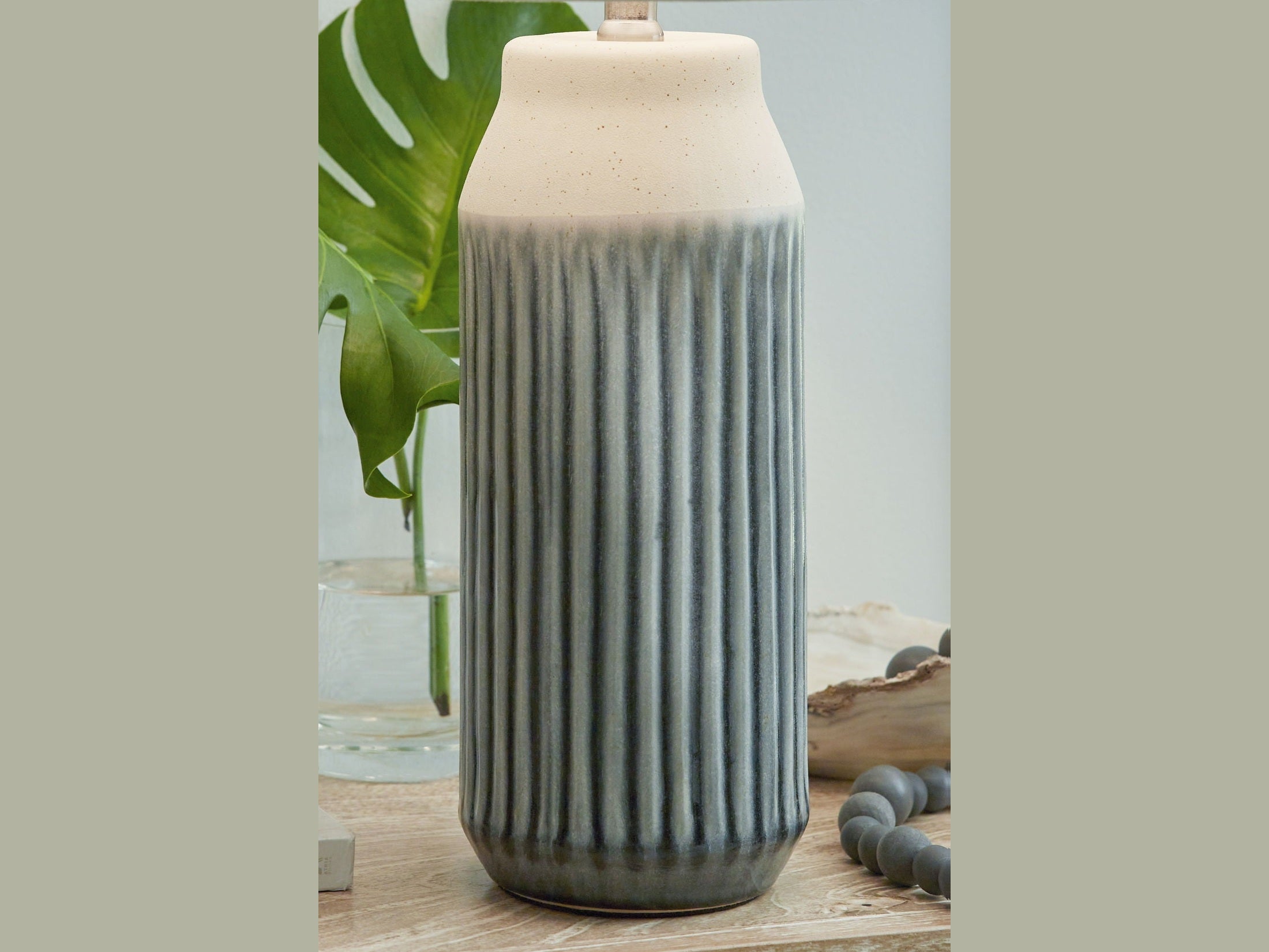 Afener - Ceramic Table Lamp (Set of 2) - Blue / Beige