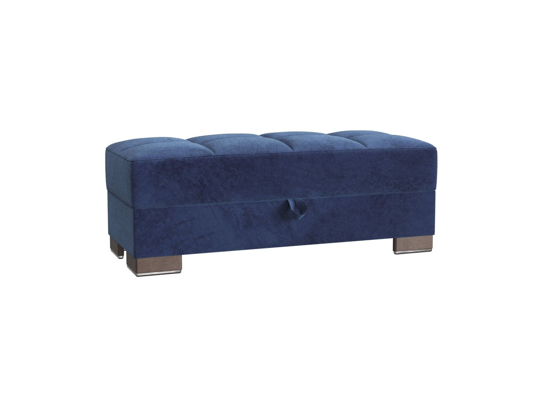 Ottomanson Armada X - Upholstered Convertible Wood Trimmed Ottoman With Storage - Microfiber