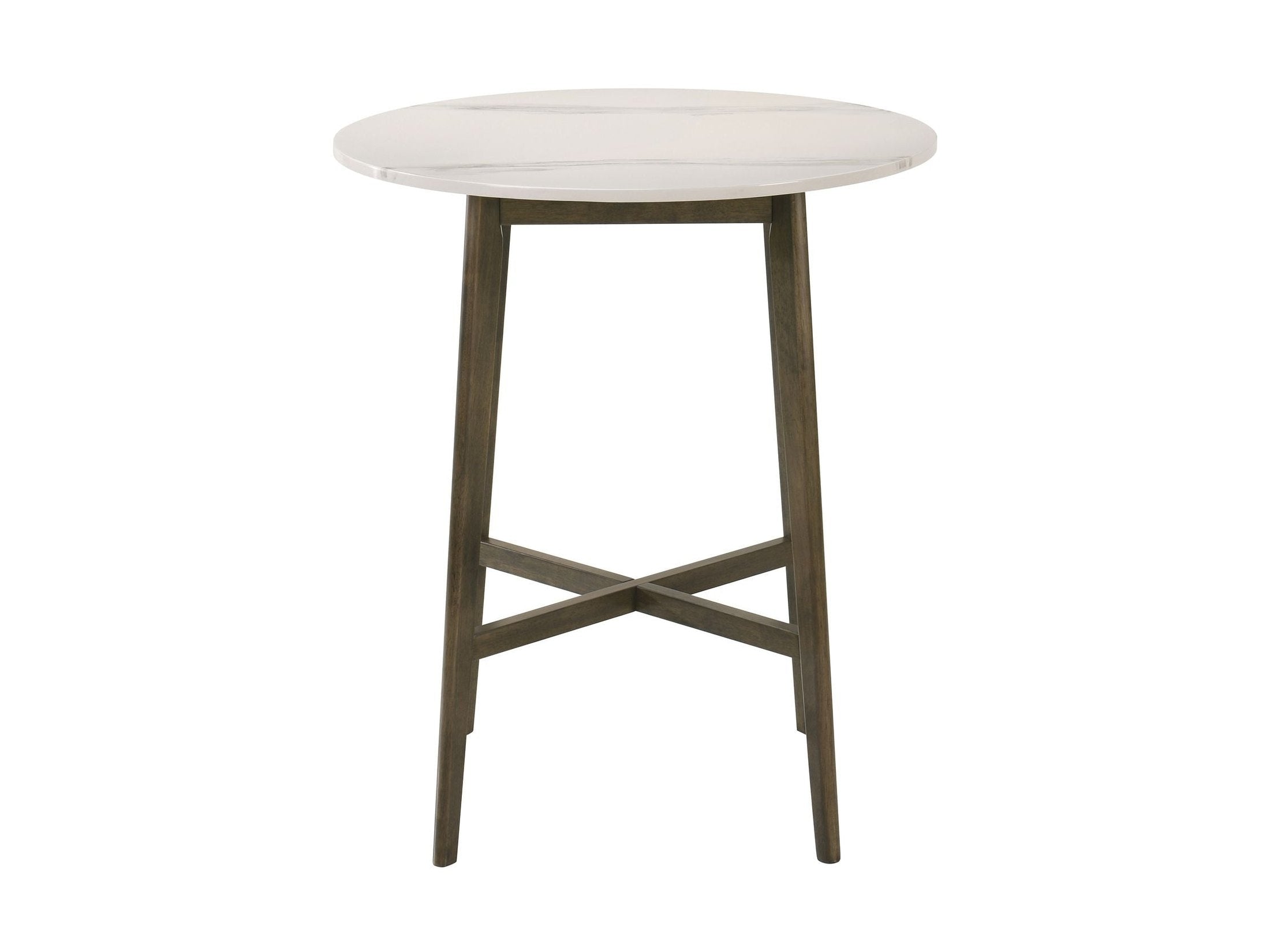 Jayla - 35.5" Marble Top Pub Table - Night Wenge / White