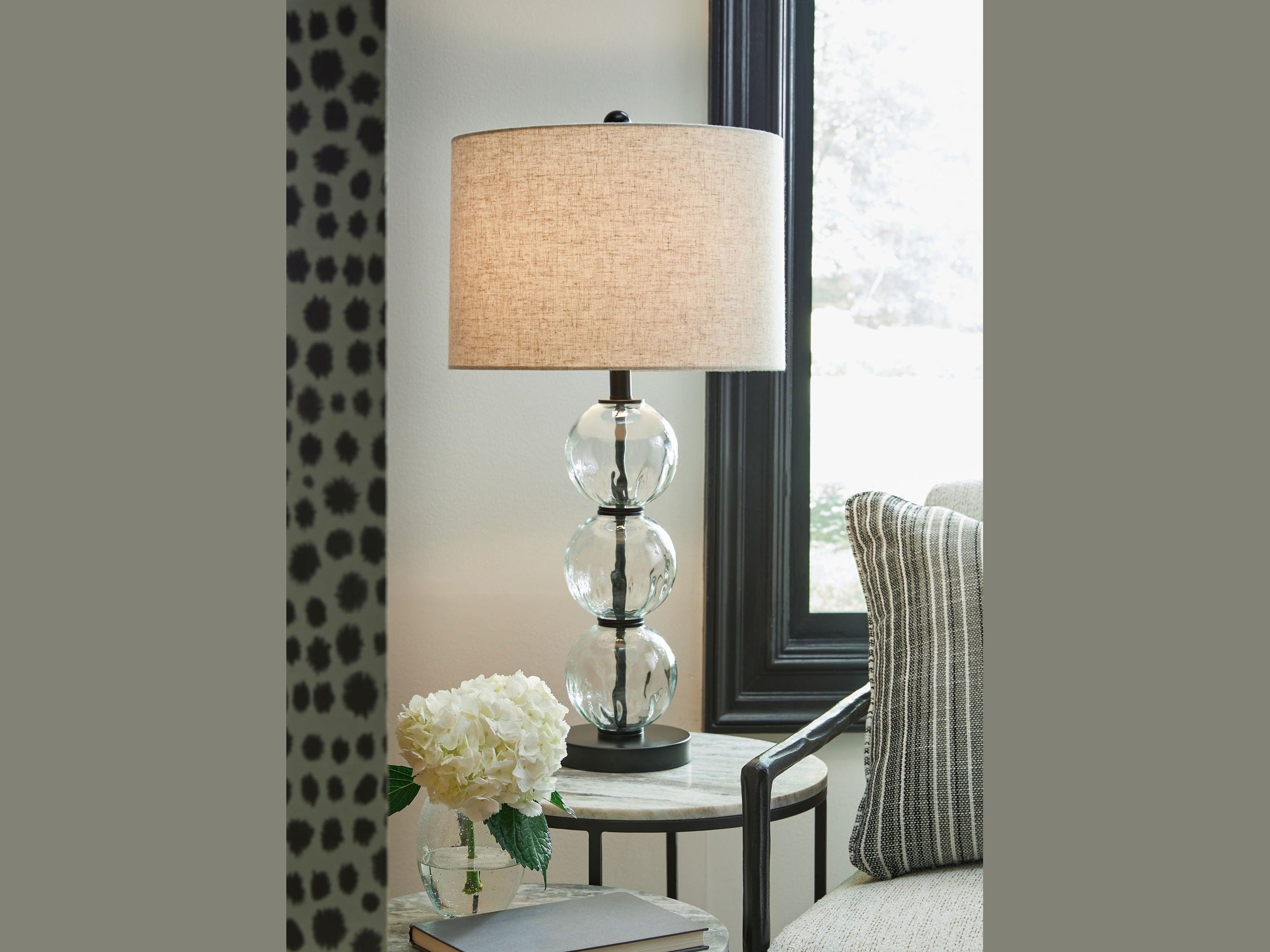 Airbal - Glass Table Lamp (Set of 2) - Clear / Black
